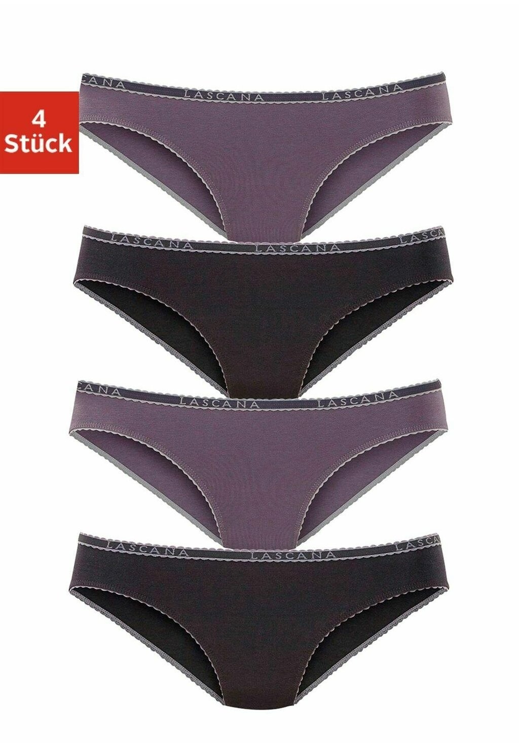 

Трусы 4 PACK LASCANA, черный
