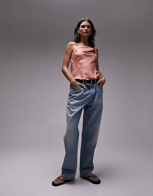 

Розовая майка с капюшоном Topshop
