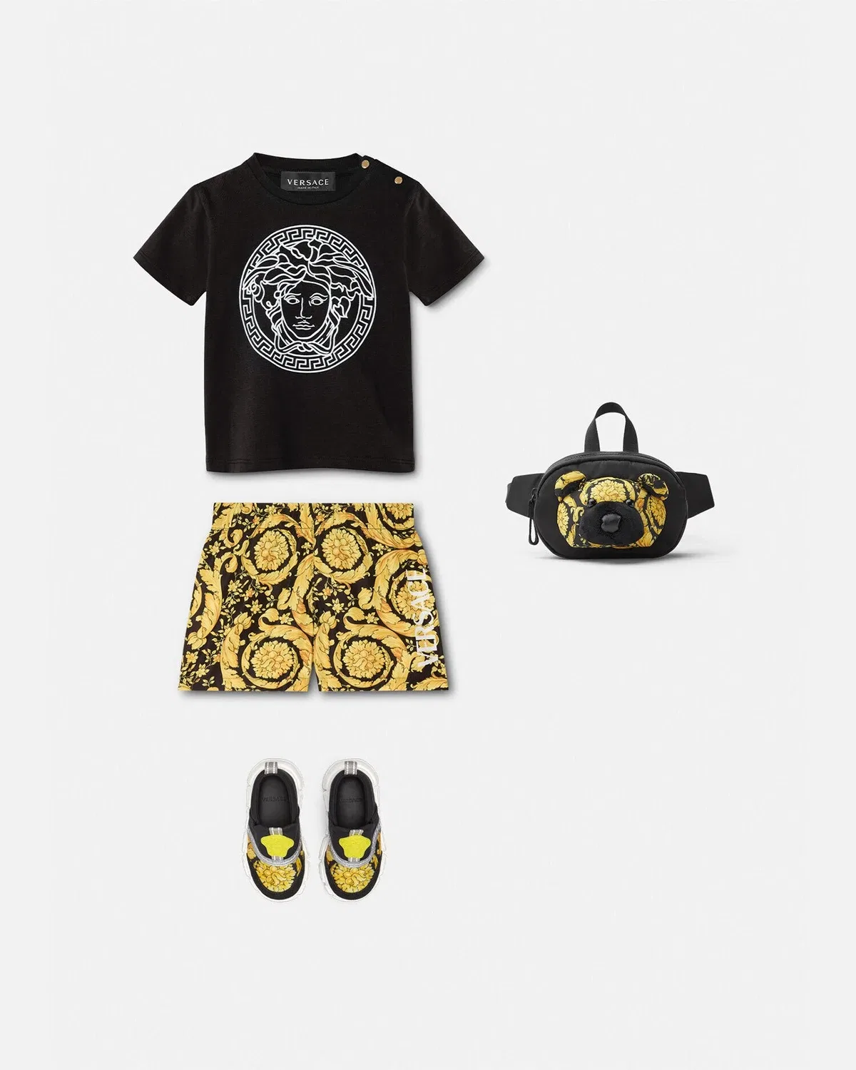 Детская футболка с Медузой VERSACE, черный