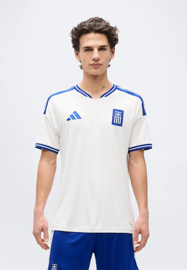 Домашняя футбольная футболка сборной греции №26 (реплика) Adidas Performance, White