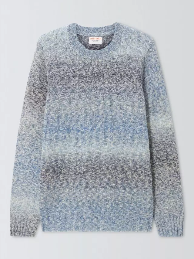 

Джемпер John Lewis ANYDAY Ombre Cotton Blend Knit Crew Neck, цвет mid/blue