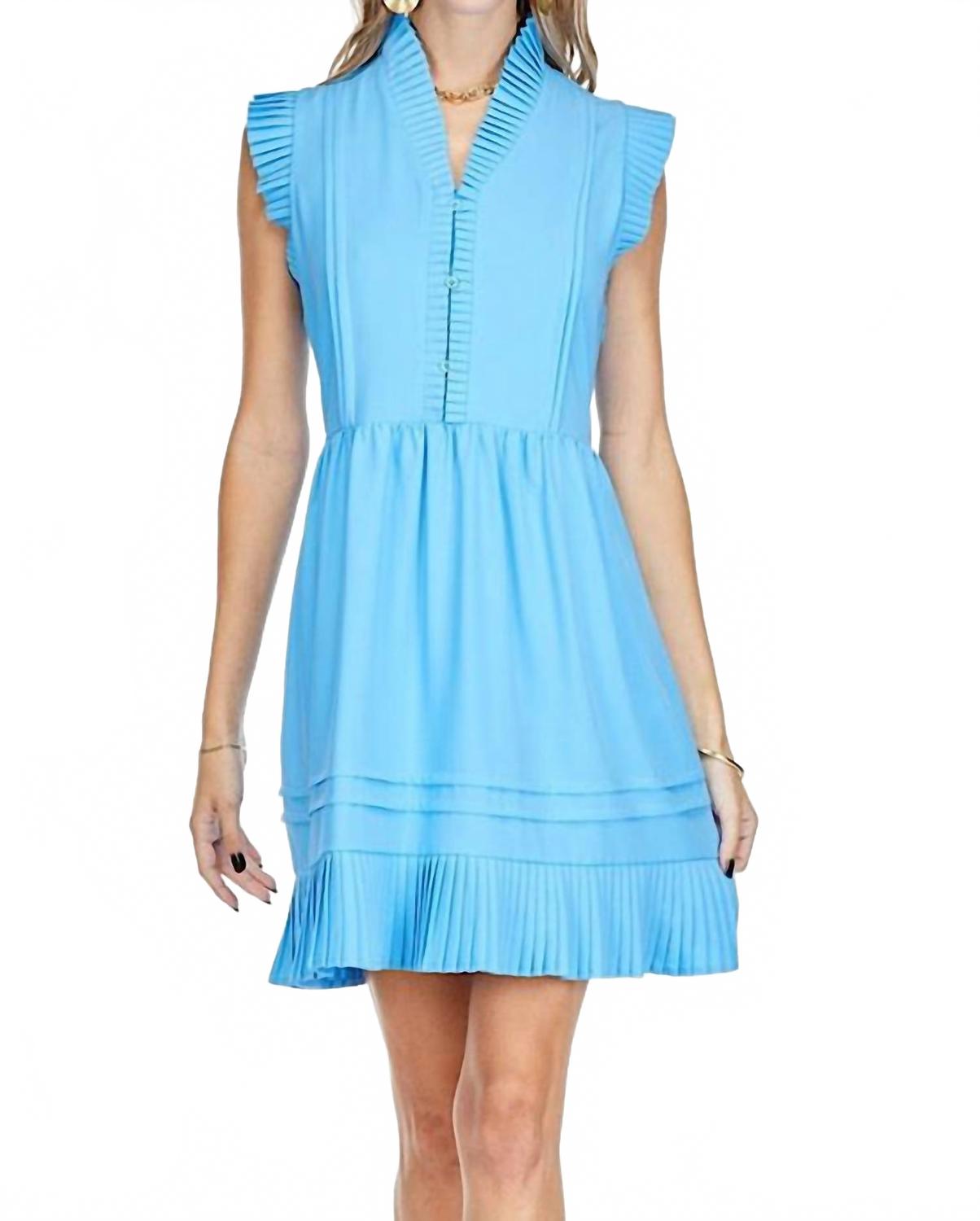 

Складчатое мини-платье небесного цвета Joy Joy, Sky