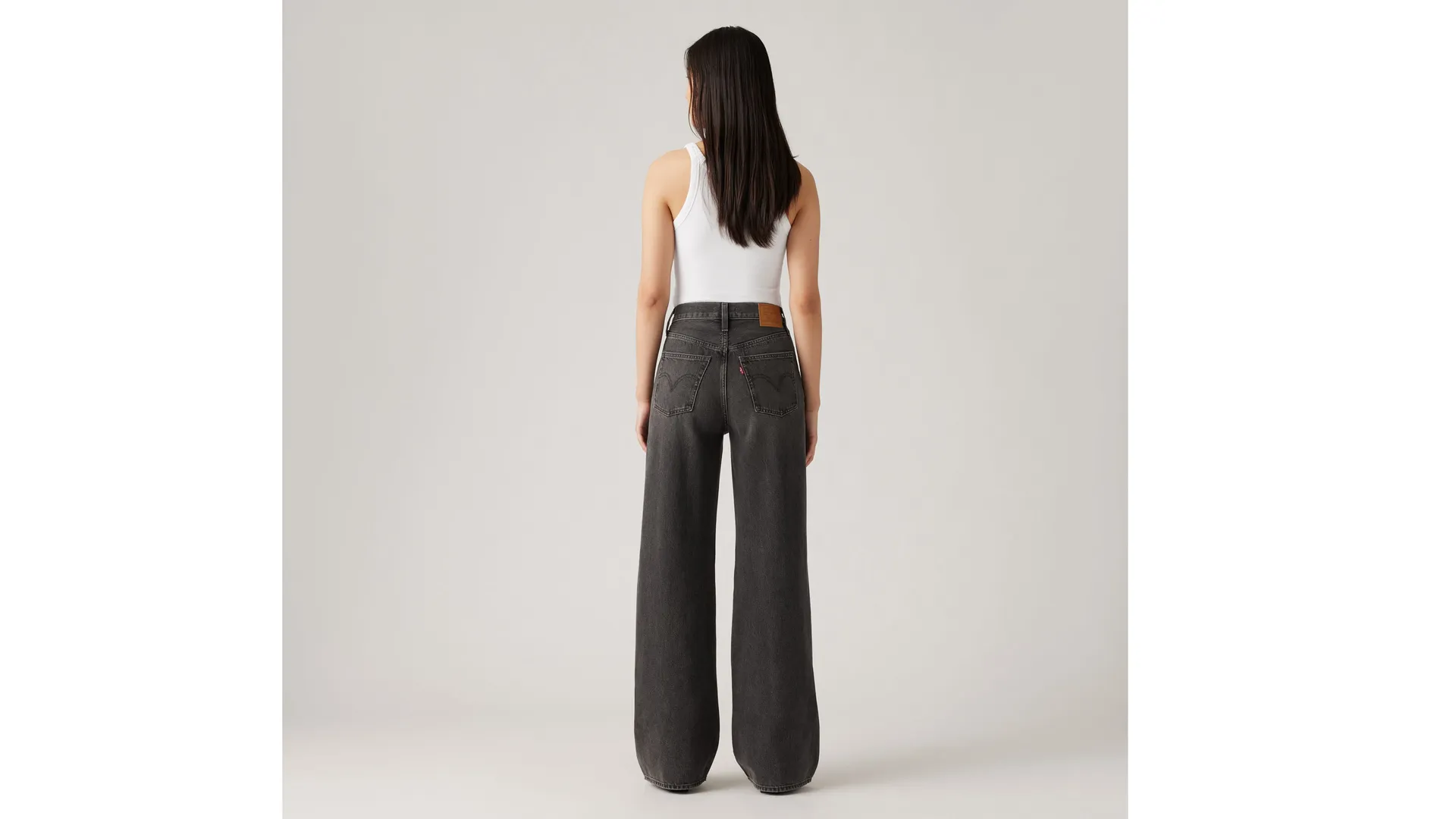 Широкие женские джинсы с рельефной клеткой Levi's, черный — фото 3