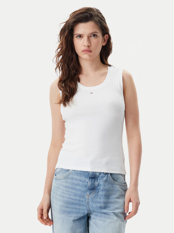 

Топ облегающего кроя Essential DW0DW20673 Tommy Jeans, белый