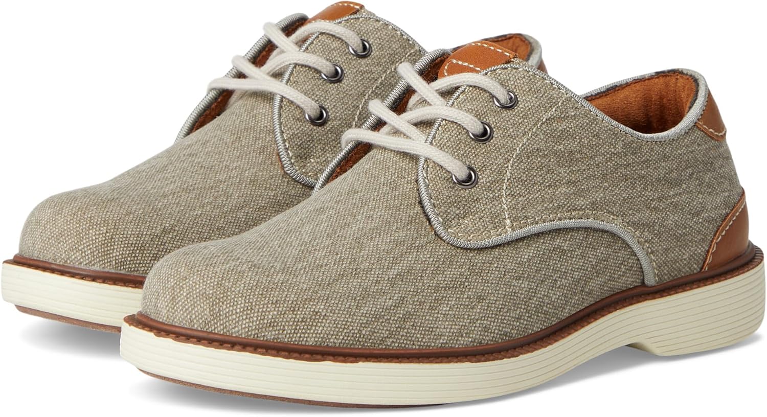 

Мужские оксфорды Florsheim Highland из холщовой ткани с простым носком Jr. (для малышей/детей постарше), Taupe