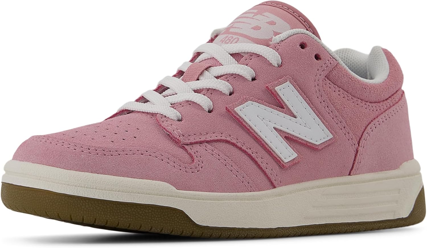 

Детские кроссовки New Balance 480 V1 на шнуровке для мальчиков, белый/розовый
