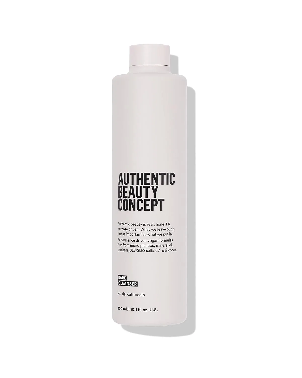 Authentic Beauty Concept Bare Cleanser, шампунь без отдушек, очищающее средство для кожи головы от накоплений, для чувствительной кожи головы, все типы волос, веганский и cruelty-free, без сульфатов, 300 мл