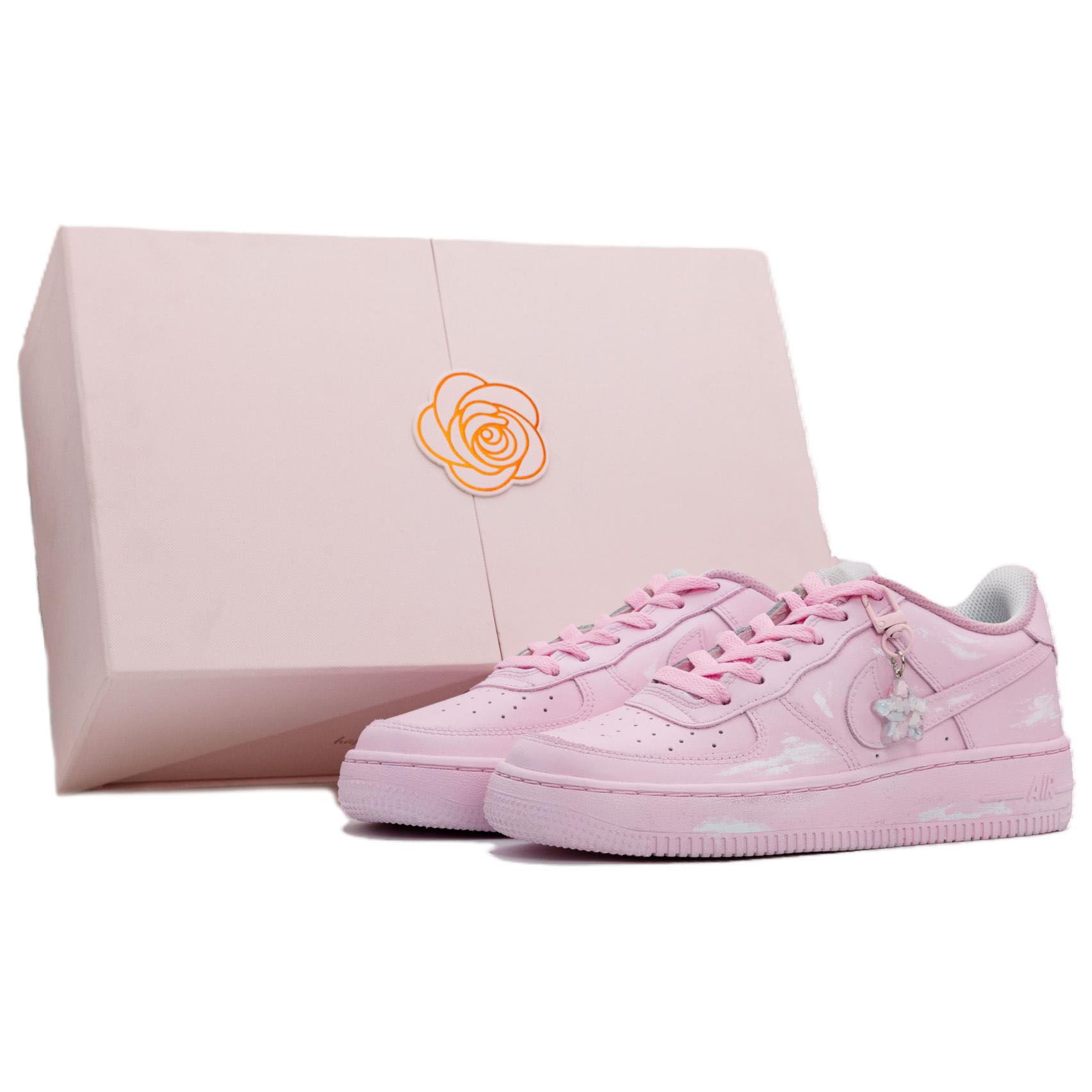 

Nike Детские кроссовки для скейтбординга Air Force 1 LE с амортизацией, износостойкие, розовые, для подростков