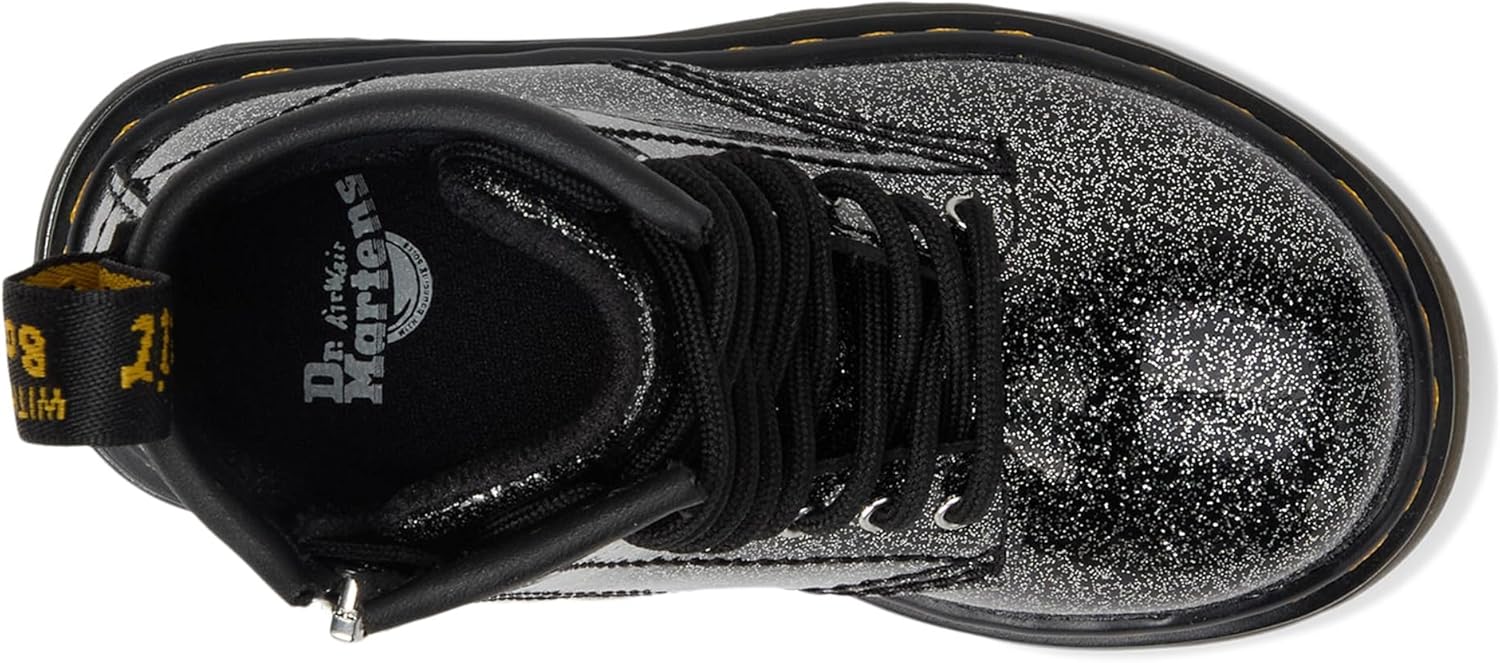 Ботинки Dr. Martens 1460 J, детские, с серебристым глиттером, черные — фото 2