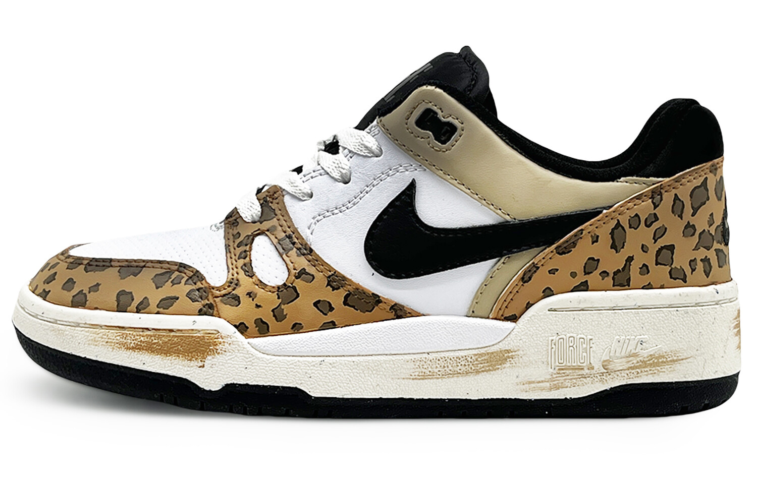 

Мужские кроссовки для скейтбординга Full Force Low-Top белого/коричневого/черного цвета Nike, Черный, Мужские кроссовки для скейтбординга Full Force Low-Top белого/коричневого/черного цвета Nike