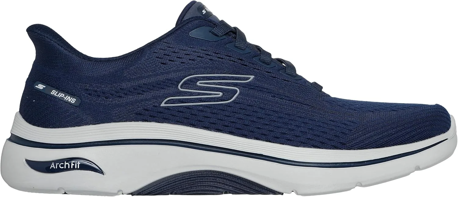 Мужские кроссовки Skechers Go Walk Arch-fit 2.0 Percy Hands Free без шнурков, темно-серый