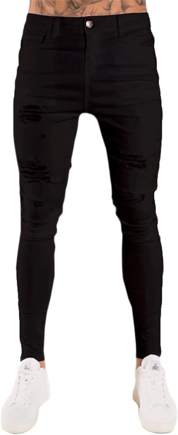 Джинсы скинни с рваными коленями Andongnywell Black