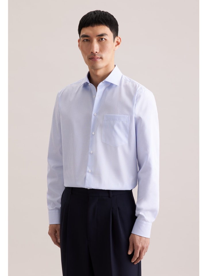 

Seidensticker Деловая рубашка, стандартный размер, светло-голубого цвета