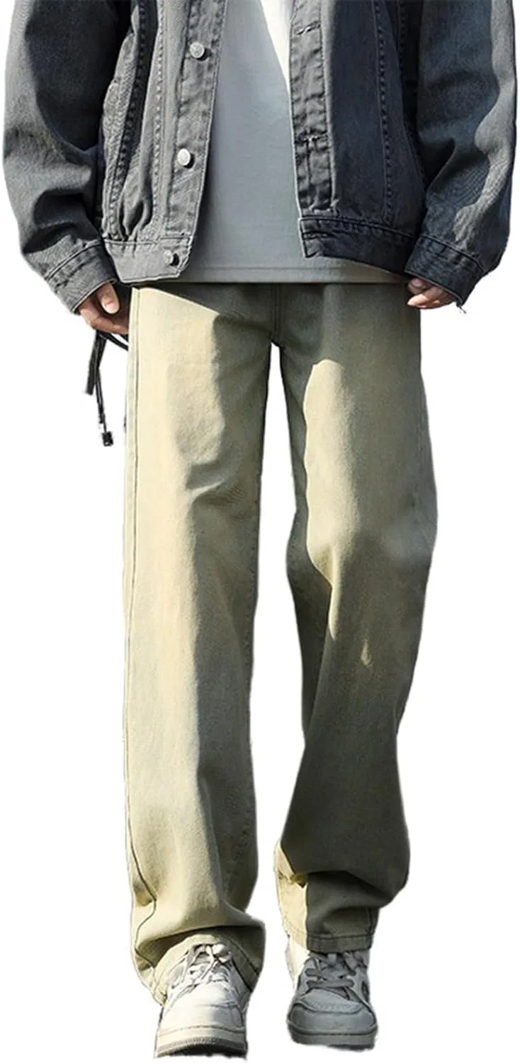 Джинсы свободные Men's Street Trend, желтые
