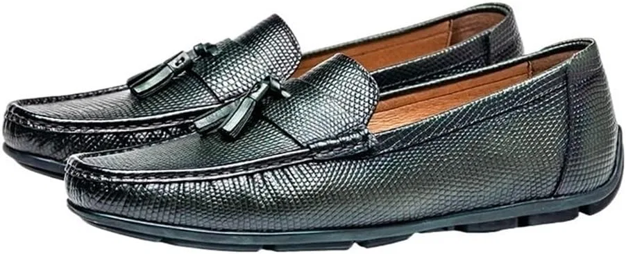Мокасины кожаные Mens Genuine Leather, Зеленый DHFIRUFSHLO
