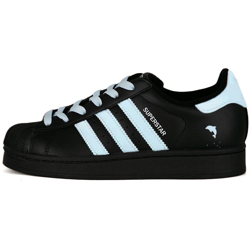 

Superstar 2 Dolphin Bay устойчивые к истиранию низкие детские скейтбординг кроссовки unisex Adidas Originals, черный