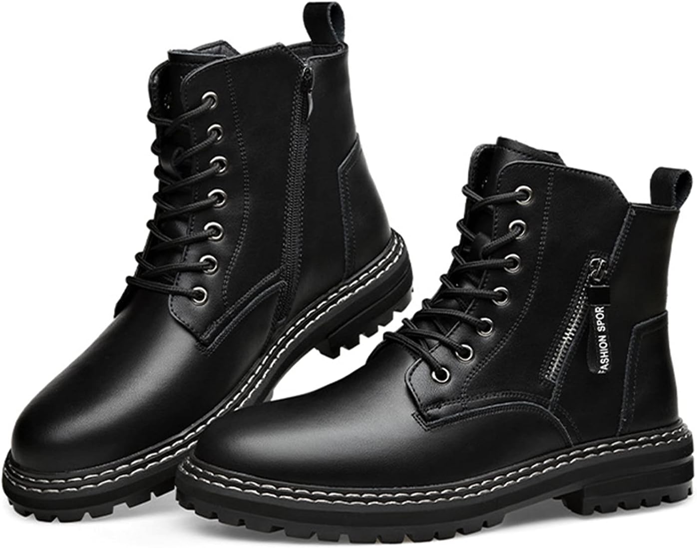 

Высокие походные ботинки, мужские классические кожаные ботинки, шнуровка, рабочая и офисная обувь, резиновая подошва против скольжения, на день рождения, День отца (Цвет: черный-Z, Размер: 44 EUR) Rishengchang