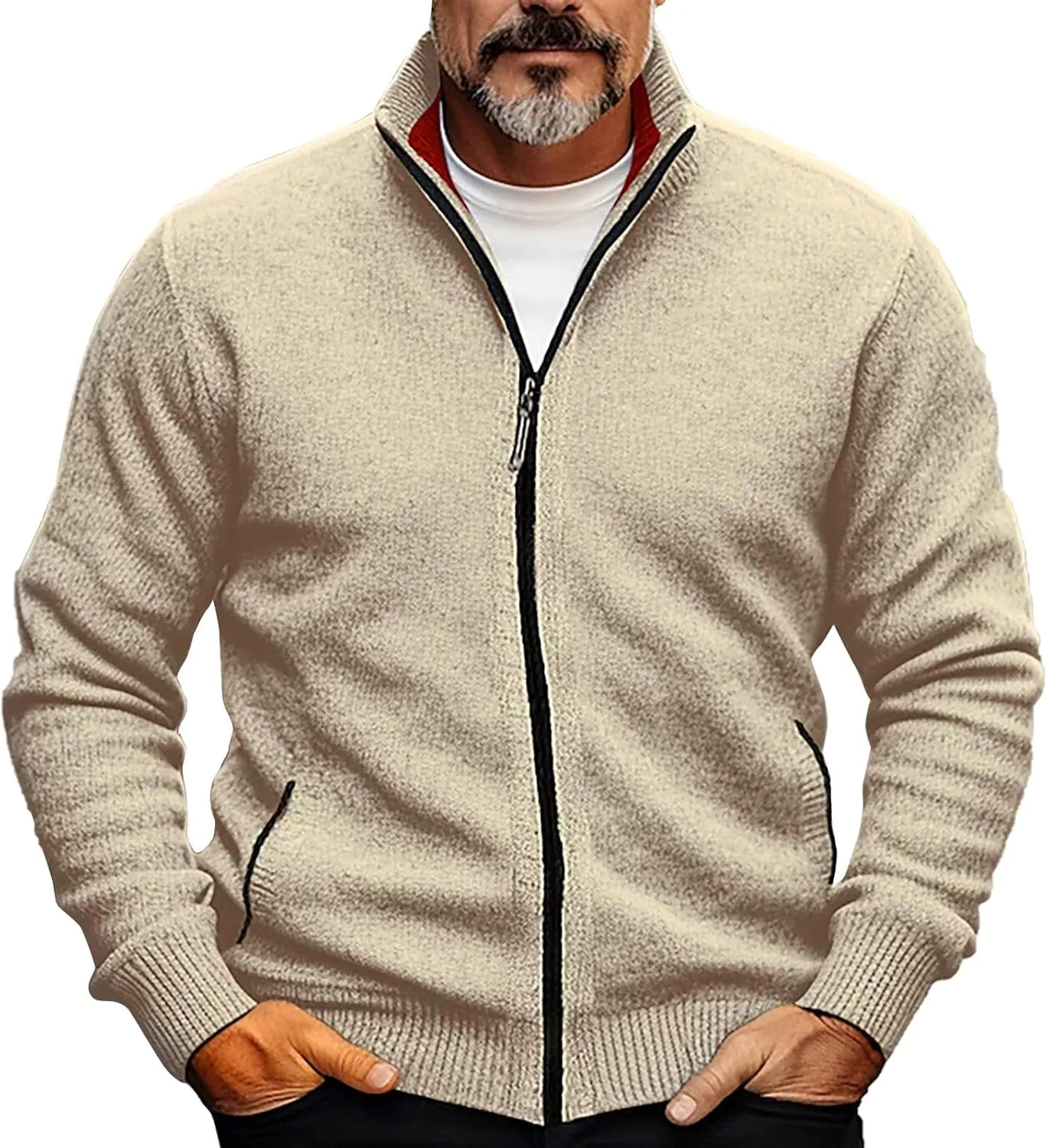 

Мужской кардиган 2023 с воротником-шалью, кабельная вязка, с карманами Buddhi