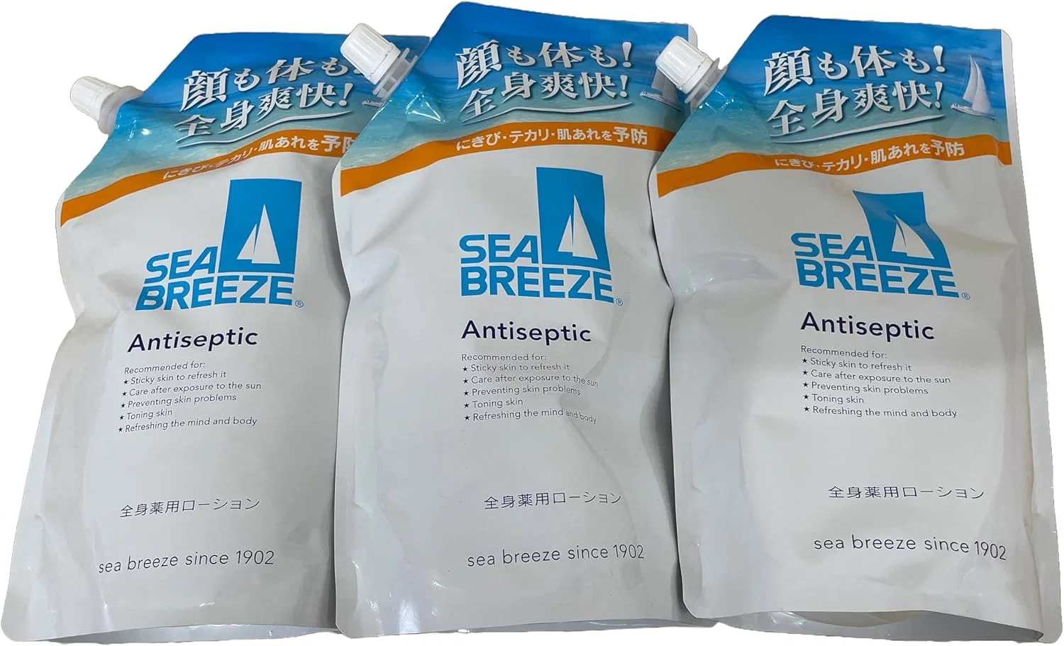 Набор лосьона для тела Shiseido Sea Breeze антисептический, 700 мл x 3, белый Health & Beauty — фото 3