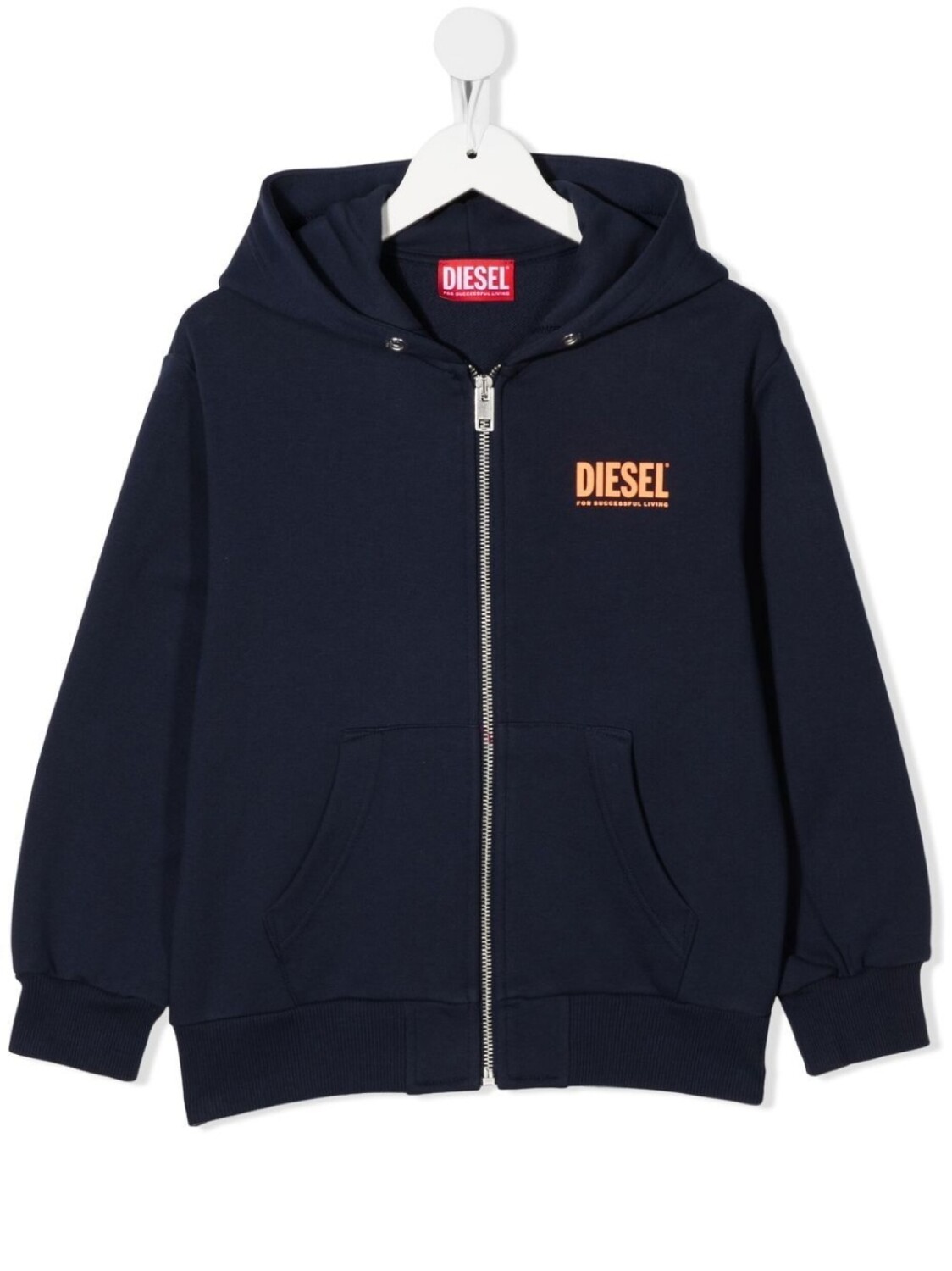 

Diesel худи на молнии с логотипом, синий