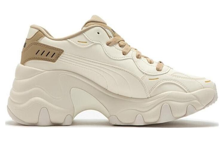 Женские кроссовки на танкетке Puma Pulsar на массивной танкетке, White/Brown — фото 2