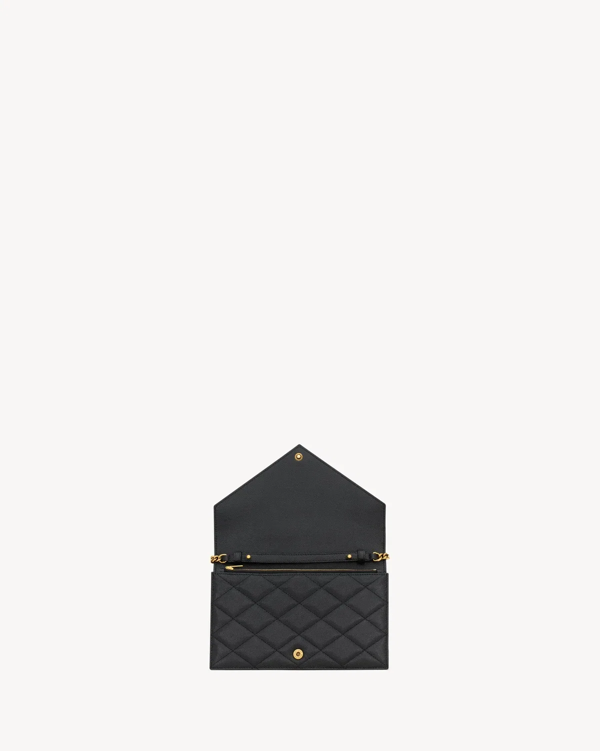 Кошелек на цепочке PARIS из кожи GRAIN DE POUDRE SAINT LAURENT, черный — фото 4