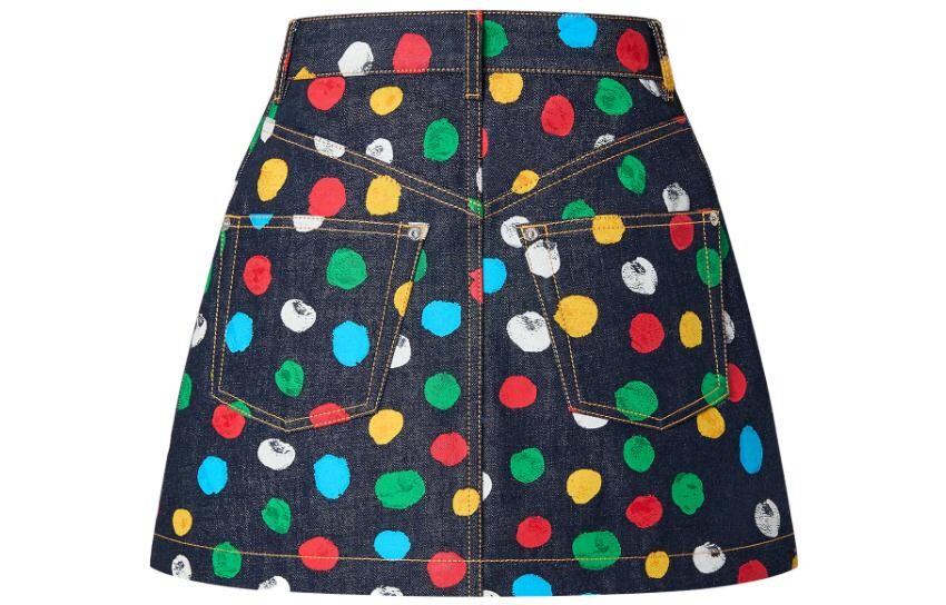 Юбка женская Yayoi Kusama X Louis Vuitton джинсовая, черный — фото 2