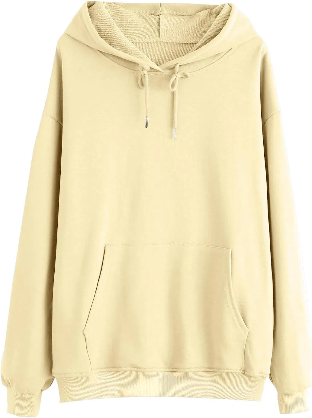 Женская толстовка оверсайз с капюшоном и карманами, Lightweight Fleece, Beige — фото 4