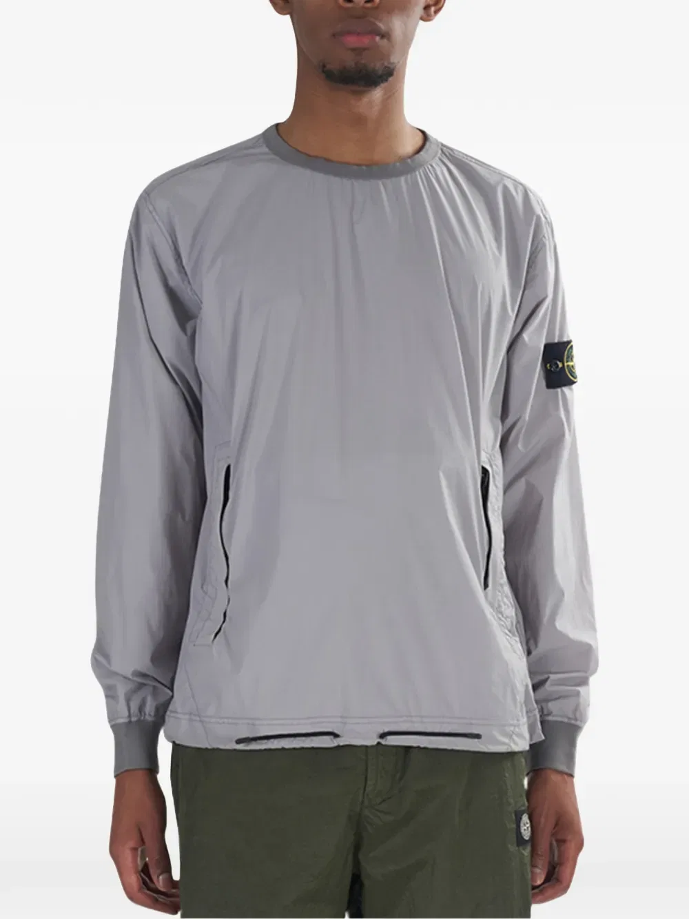 Толстовка с логотипом Stone Island, серый