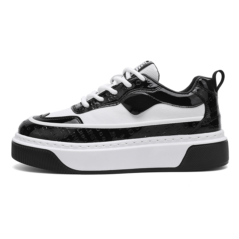 

JKEM Амортизирующие, износостойкие, увеличивающие рост низкие скейтерские кроссовки мужские - белый черный, цвет White Black