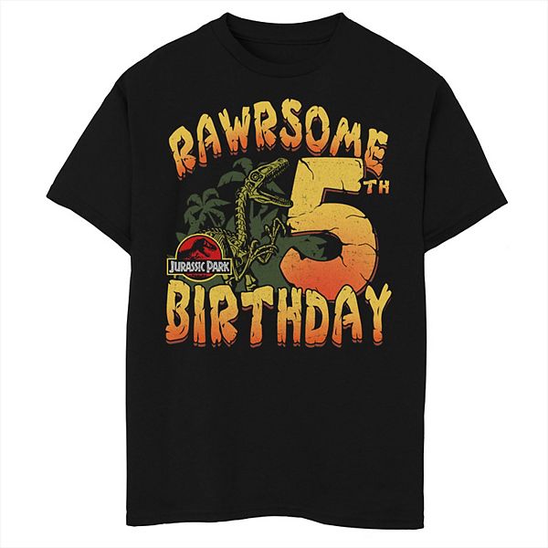 

Футболка с принтом Husky для мальчиков Jurassic Park Rawrsome 5th Birthday Licensed Character