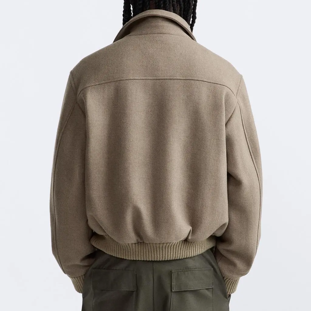 Куртка мужская земляного тона Zara, цвет Earth Tone — фото 4
