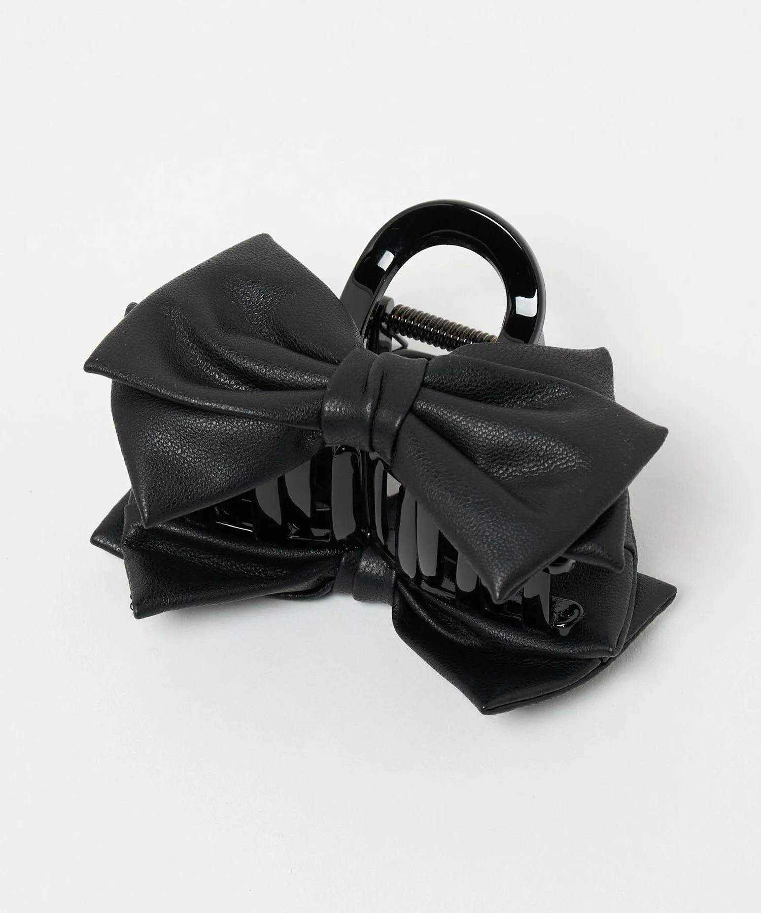 Заколка для волос из искусственной кожи с лентой United Arrows, Black — фото 3