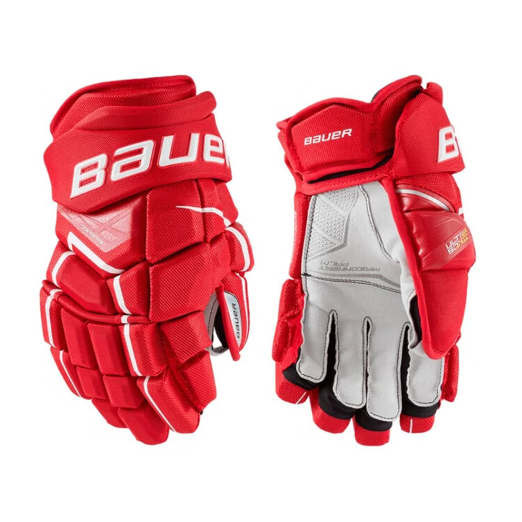 

BAUER S21 X детские хоккейные перчатки для роликов, сухопутное снаряжение, Super Sonic [красный] 38 см