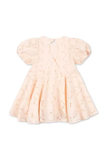 Платье мини хлопок GLAISE DRESS GOTS Konges Sløjd, розовый — фото 2