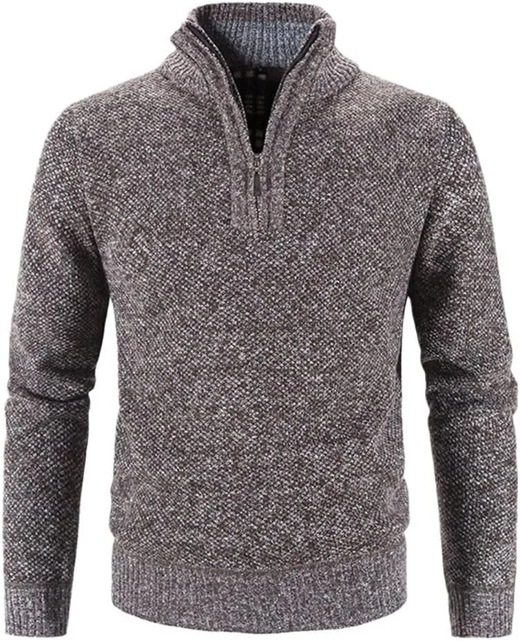 

Мужской флисовый свитер с полумолнией и воротником-стойкой Haitpant