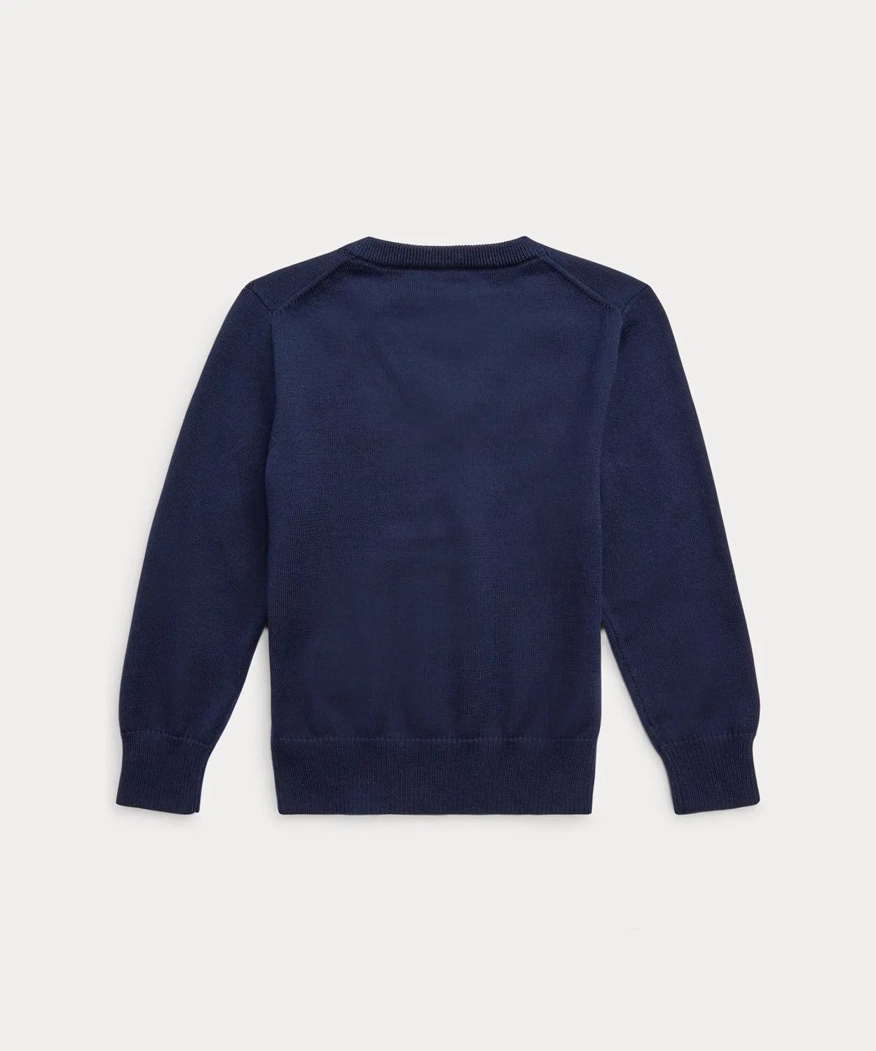 Свитер V-образным вырезом из хлопка, Ralph Lauren, длинный рукав, тёмно-синий — фото 2