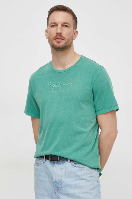 

Хлопковая футболка EMB EGGO Pepe Jeans, зеленый