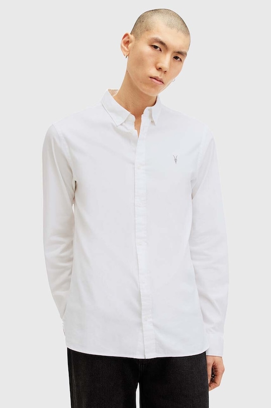 

Хлопковая рубашка HAWTHORNE LS SHIRT Allsaints, белый