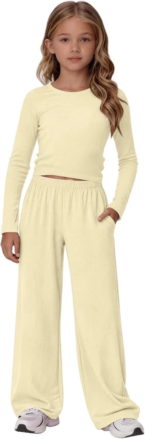 Спортивный костюм для девочек, мягкий, Light Yellow — фото 2