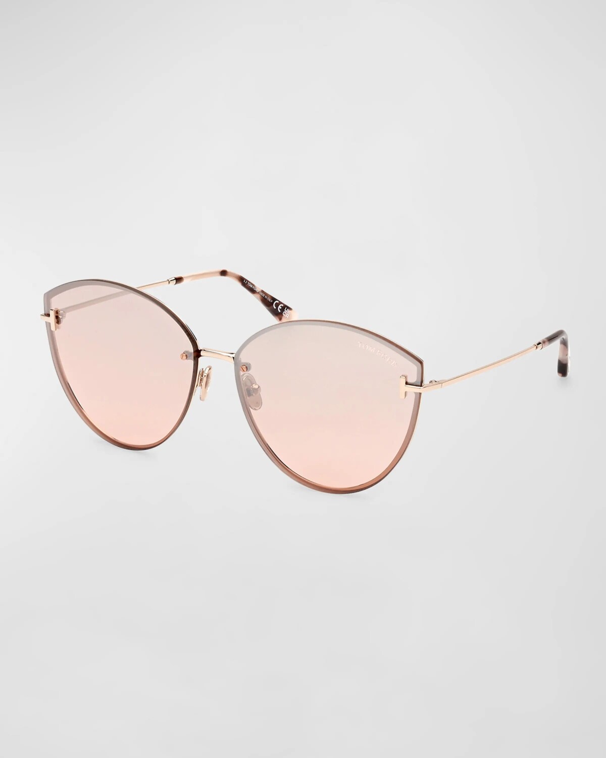 

Металлические солнцезащитные очки «кошачий глаз» Evangeline TOM FORD, цвет Rose Gold Rose Havana