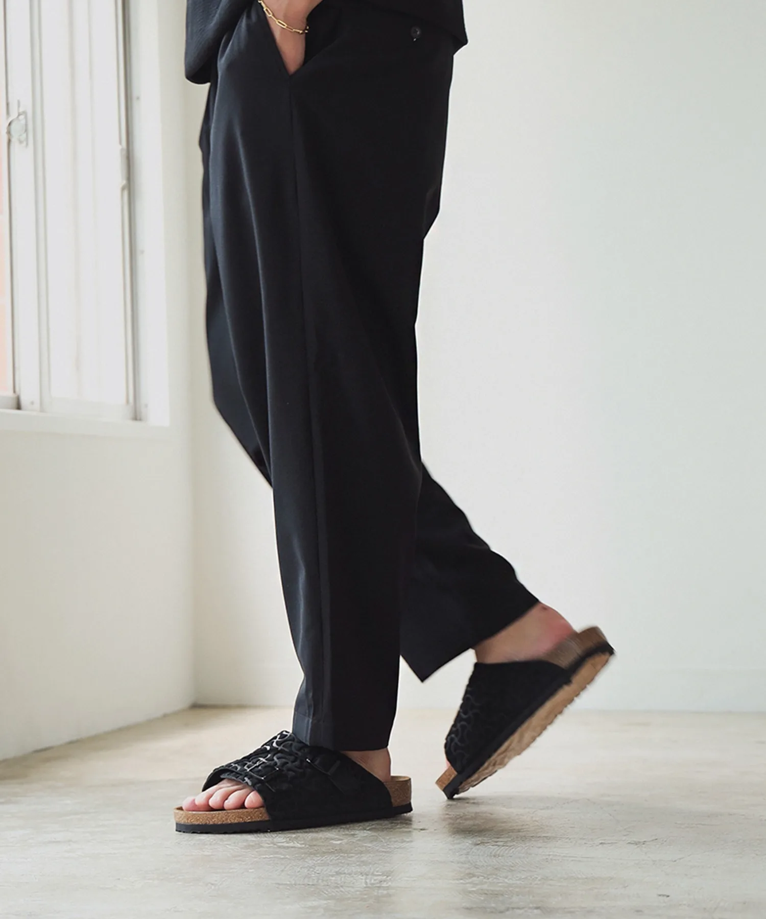 Мужские сандалии с костяным узором Zurich BIRKENSTOCK чёрные — фото 2