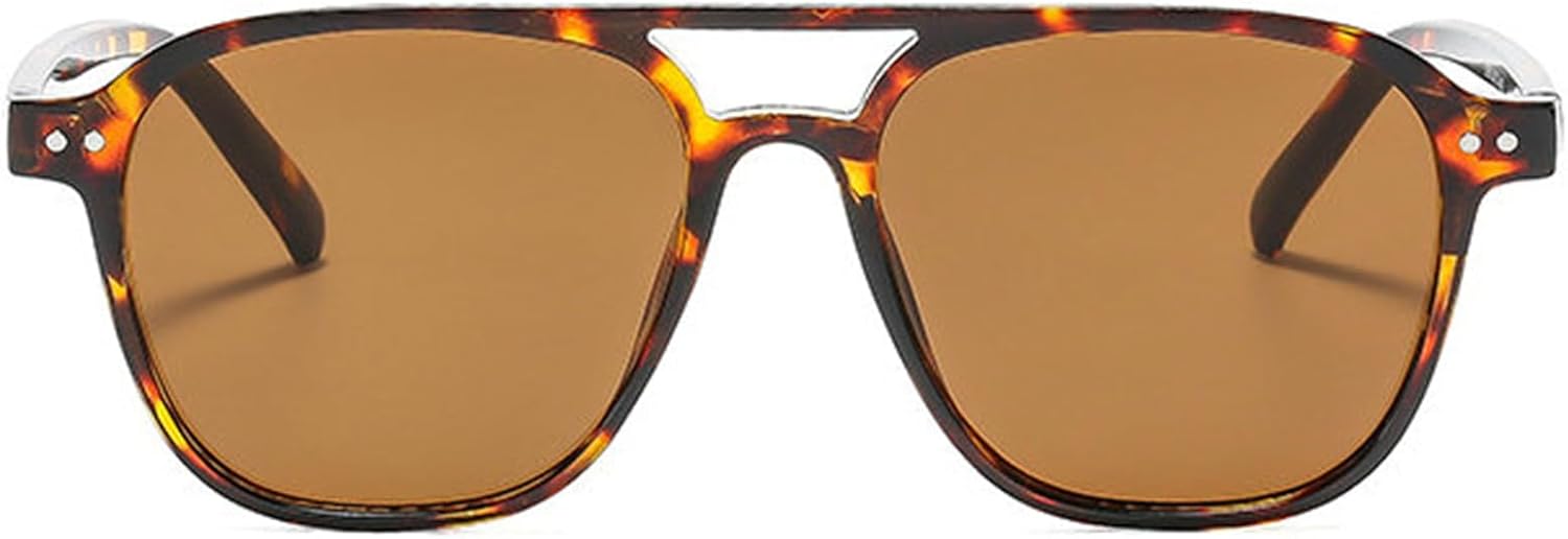 

Willochra Классические солнцезащитные очки-пилот в стиле 70-х, квадратной формы, женские, винтажные, с двойной перемычкой, дизайнерские, модные, зеленые, с леопардовым принтом, C4