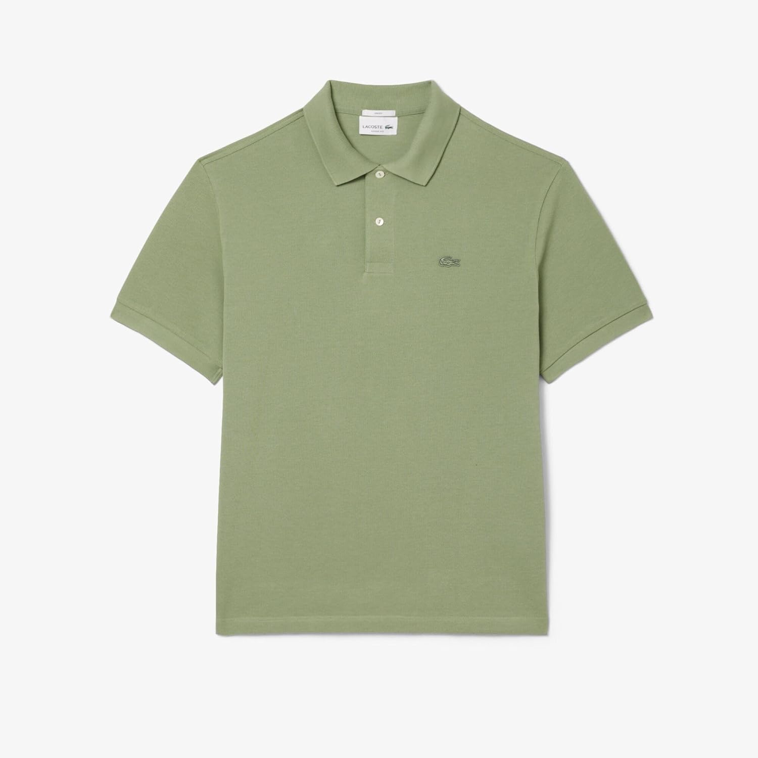 Мужская повседневная официальная поло-рубашка Lacoste из плотной ткани свободного кроя, шалфейно-зеленый — фото 4
