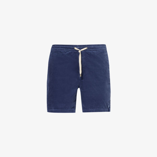 

Вельветовые шорты с фирменной вышивкой и завязками Polo Ralph Lauren, синий