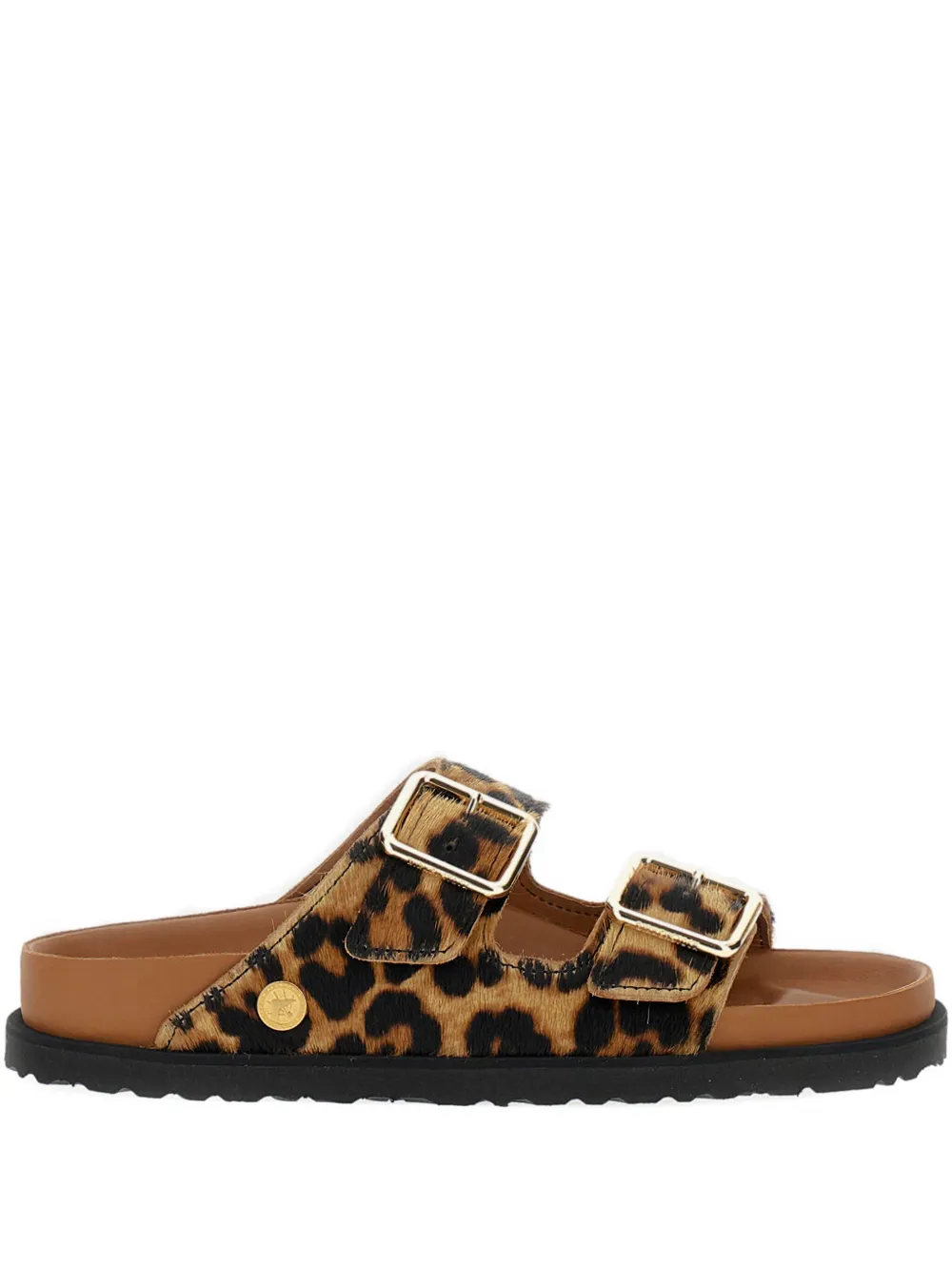Босоножки с леопардовым принтом и регулируемыми пряжками Birkenstock, коричневый
