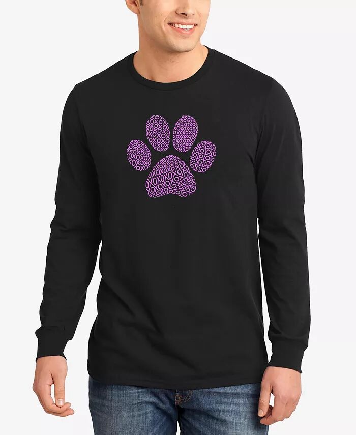 

Мужская футболка с длинными рукавами Xoxo Dog Paw Word Art LA Pop Art, черный