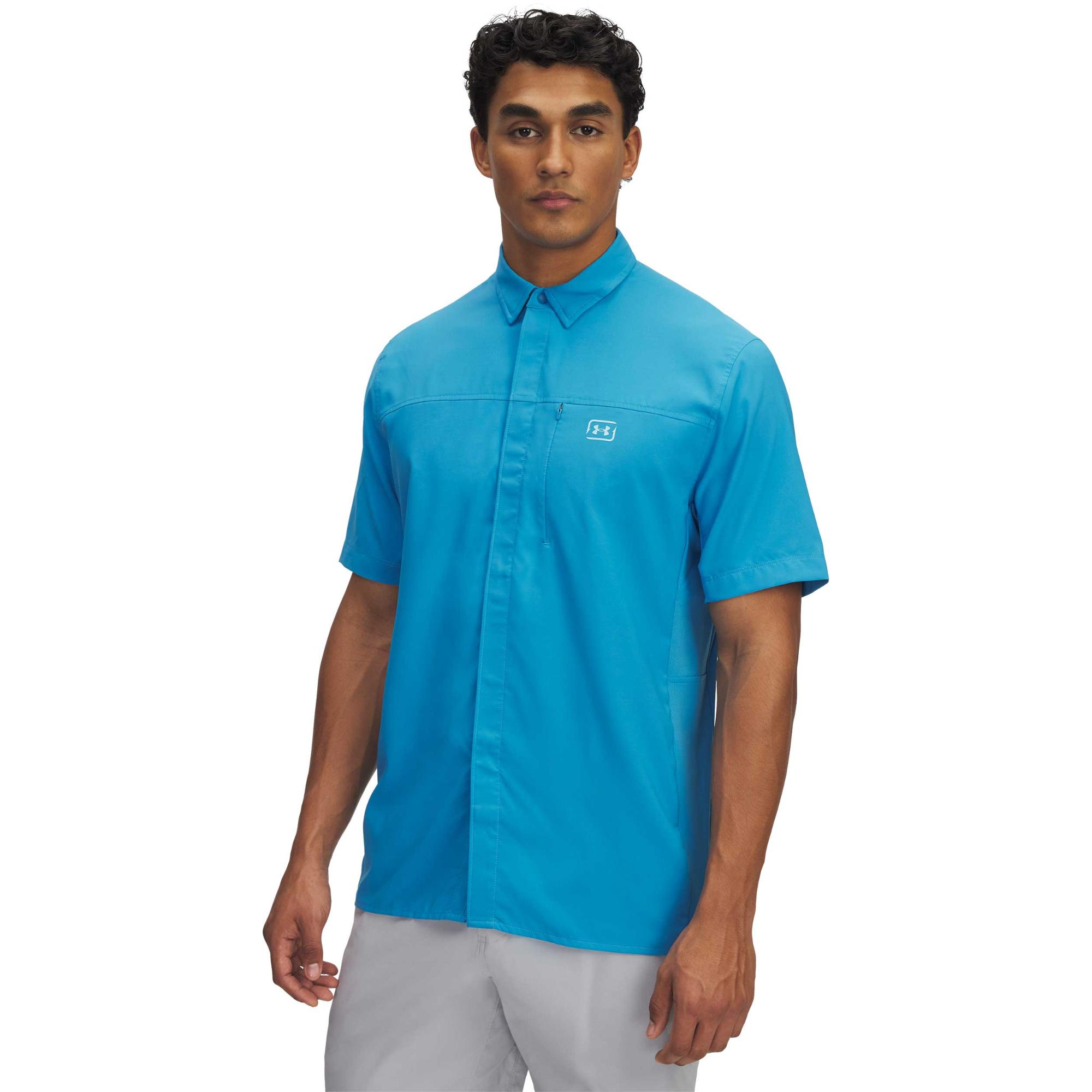 

Мужская рубашка UA Fish Pro Hybrid Woven на пуговицах Under Armour, Ether Blue/Stream