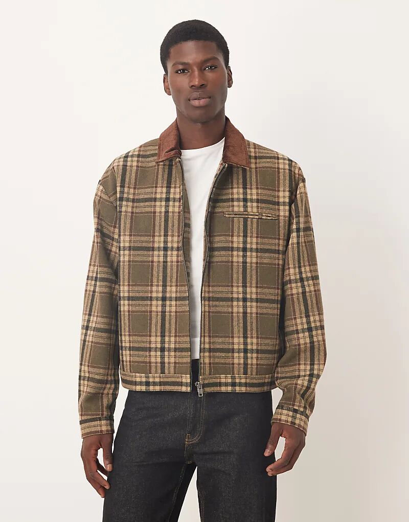 

Зеленая клетчатая куртка ASOS DESIGN