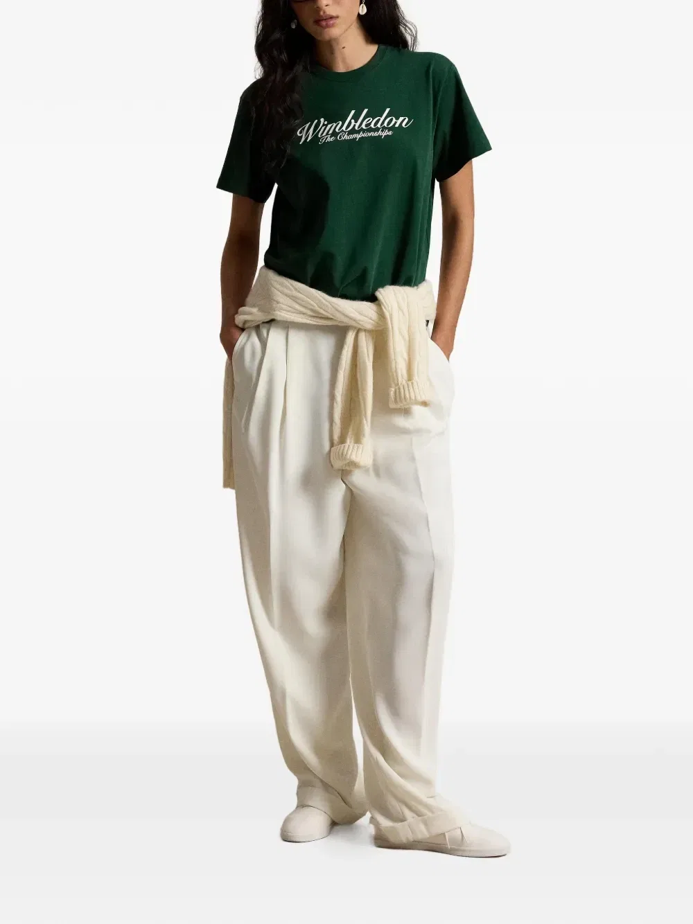 Футболка с принтом Wimbledon POLO RALPH LAUREN, зеленый — фото 2
